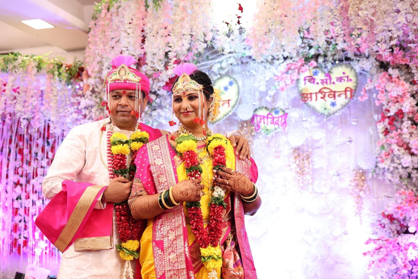 Happy DakshataMatrimony couple at their wedding
