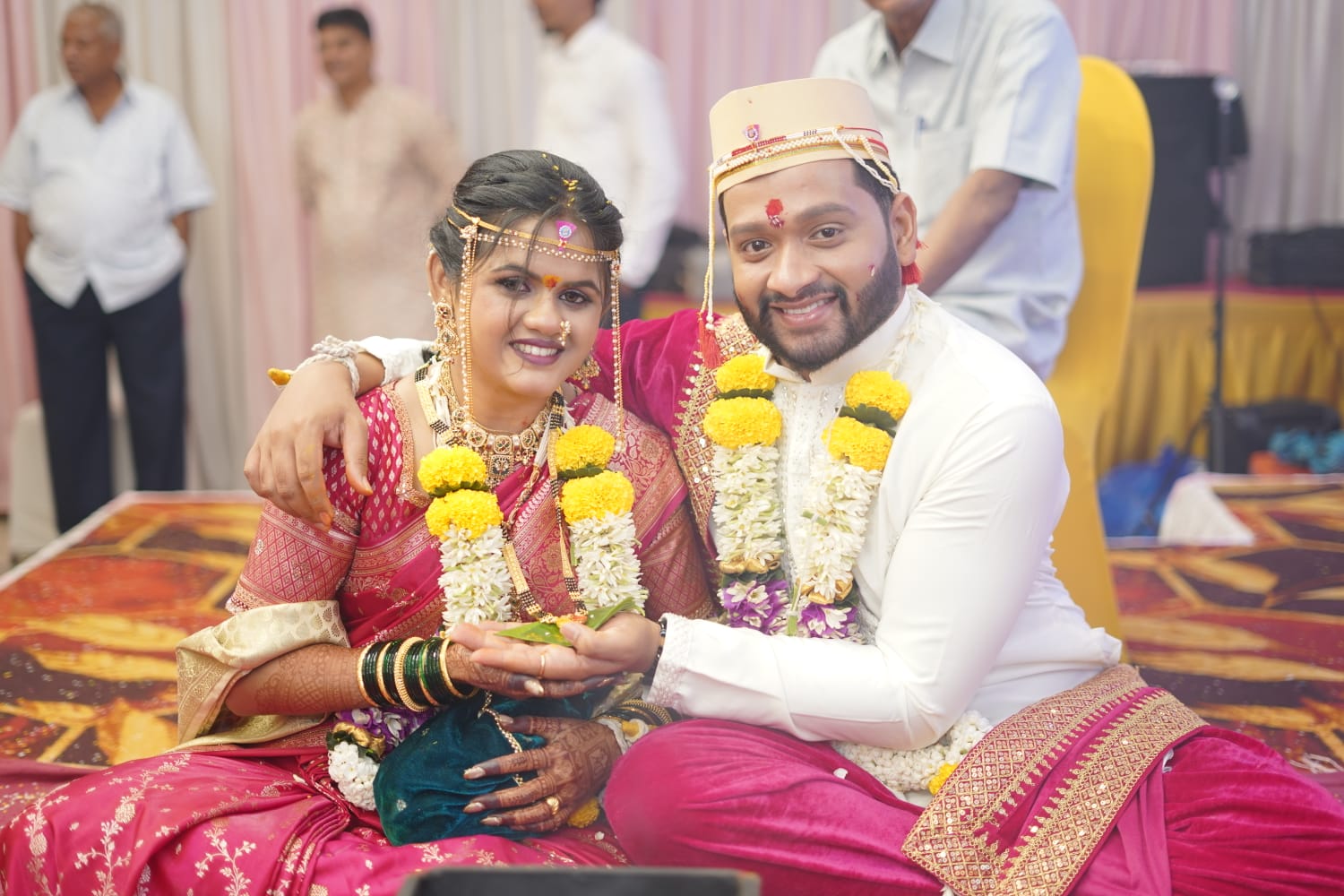 DakshataMatrimony couple smiling after their match